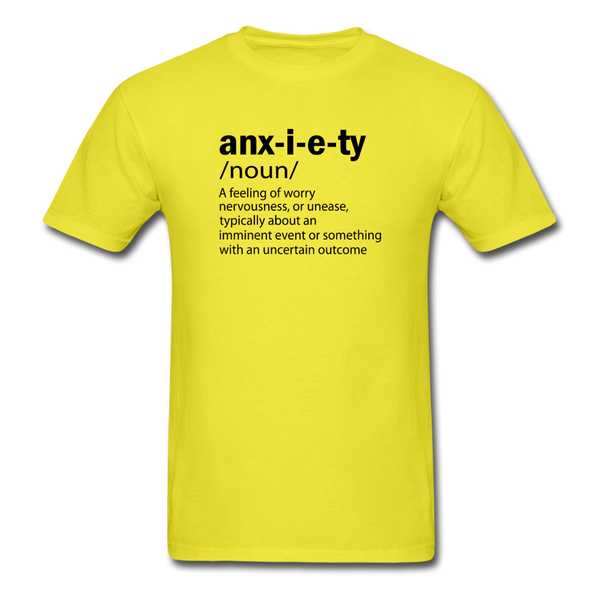 Unisex- Anxiety Defined - yellow