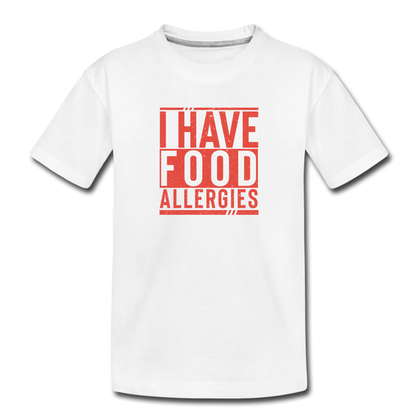 Youth- I Have Food Allergies - white