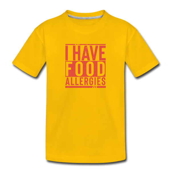 Youth- I Have Food Allergies - sun yellow