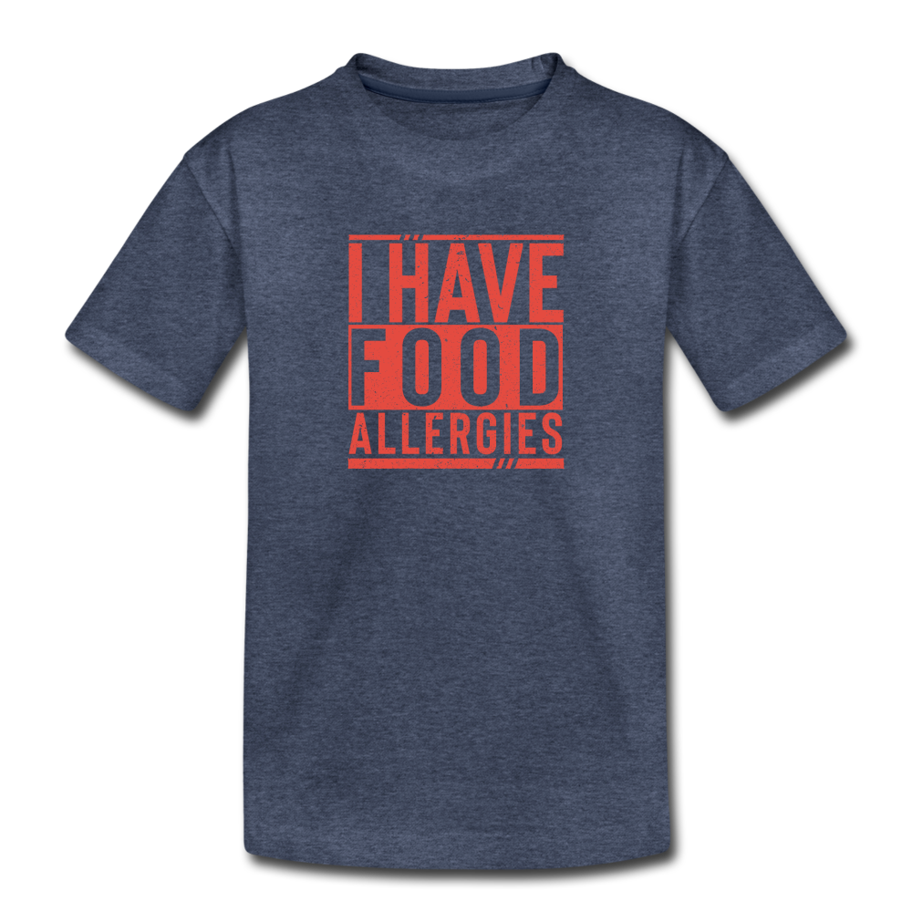 Youth- I Have Food Allergies - heather blue