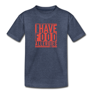 Youth- I Have Food Allergies - heather blue