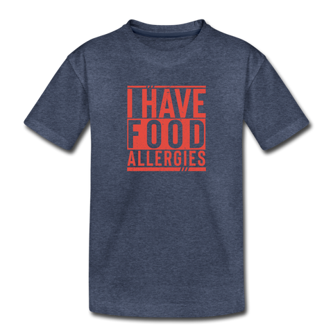 Youth- I Have Food Allergies - heather blue